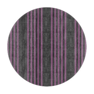 Planche À Découper Mauve violet et charbon de bois cinq bandes motif