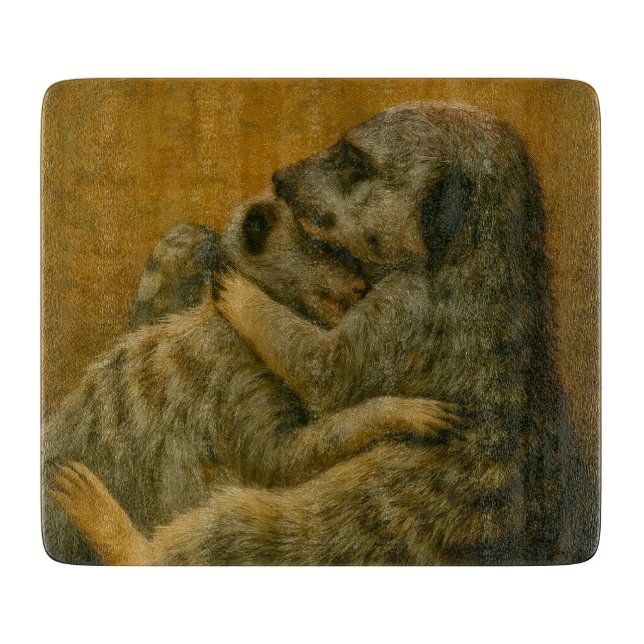 Planche À Découper Meerkat Embrace - Imprimerie d'art faunique (Devant)
