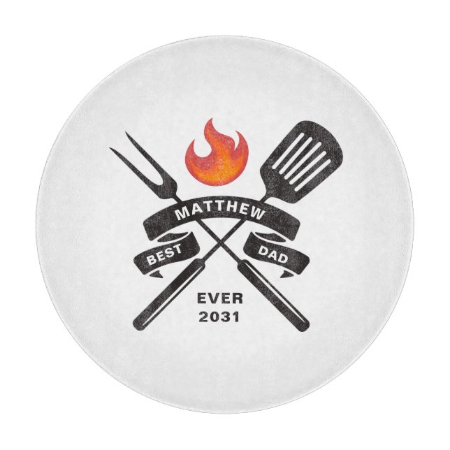 Planche À Découper Meilleur papa jamais Fête des pères Nom personnali (Devant)