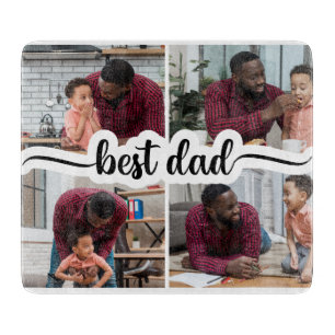Planche À Découper Meilleur papa personnalisé 4 photo Collage