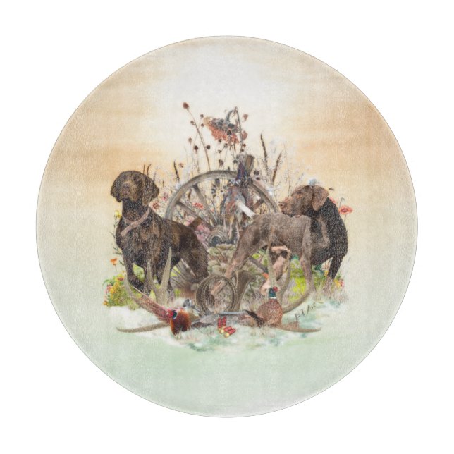 Planche À Découper Meilleures heures de la journée à la chasse, GSP (Devant)