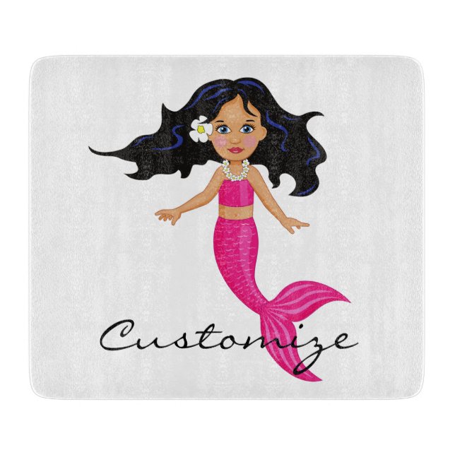 Planche À Découper Mermaid à queue rose (Devant)