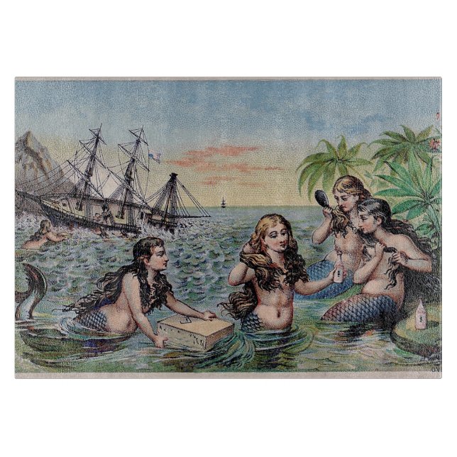 Planche À Découper Mermaid Antique Magie Océan Nautique (Devant)