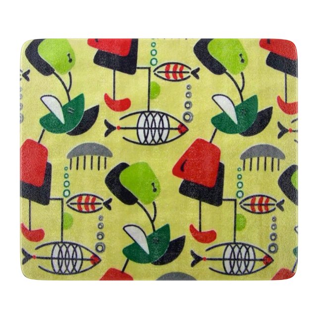 Planche À Découper Mi-siècle Moderne Conception Atomique (Devant)