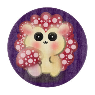 Planche À Découper Mignon Art Kawaii de Champignon Rouge Hérisson