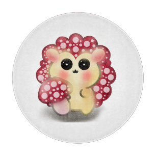Planche À Découper Mignon Champignon Rouge Kawaii Hérisson Toadstool 