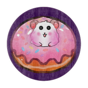 Planche À Découper Mignon Hamster Kawaii dans l'Art de Beignet Rose G