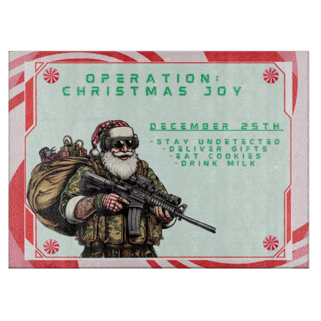 Planche À Découper Militaire amusant/Père Noël de Noël (Devant)