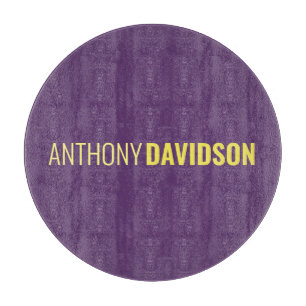 Planche À Découper Minimaliste Elegant Professionnel Indigo & Jaune