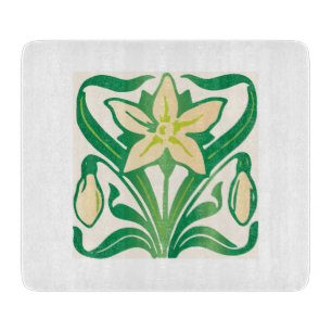 Planche À Découper Modèle floral Art Nouveau vintage