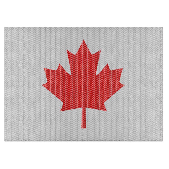 Planche À Découper Modèle Knit Maple Leaf Tricot Motif (Devant)