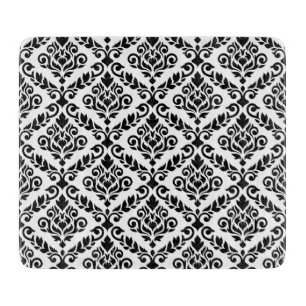 Planche À Découper Modèle Prima Damask noir sur blanc
