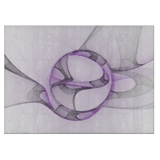 Planche À Découper Modern Abstract Fractal Art Lavender Gray (Devant)