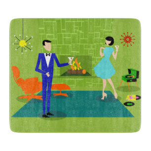 Planche à découper moderne de couples de la moit