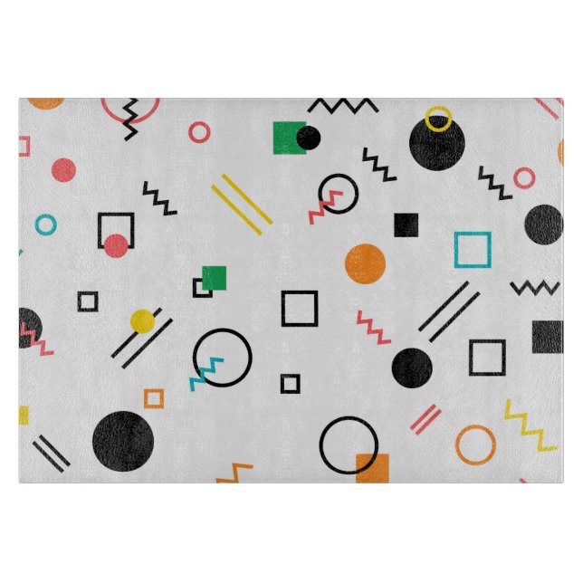 Planche À Découper Moderne, ludique, cool, tendance, Memphis géométri (Devant)