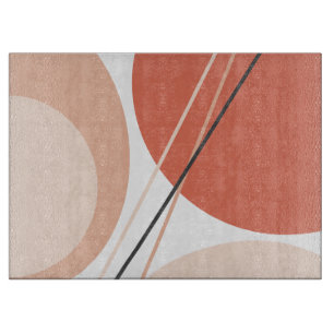 Planche À Découper Moderne Mid-Century Abstrait Geo Pastel Terracotta