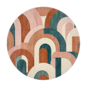 Planche À Découper Moderne Terre Cuite Rose Téâl Géométrique Arche