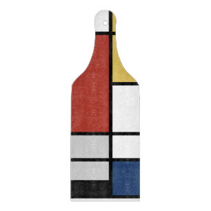 Planche À Découper Mondrian Peinture Rouge Plane Jaune Noir Gris Bleu