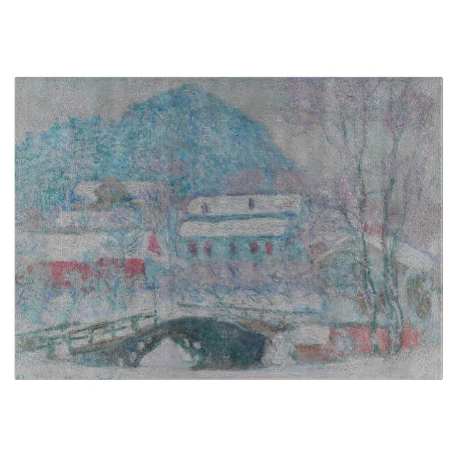 Planche À Découper Monet - Norvège, Village de Sandviken dans la neig (Devant)