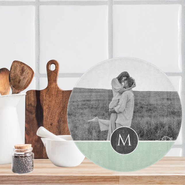 Planche À Découper Monnaie Pastel minimaliste Nom et photo personnali (Créateur téléchargé)