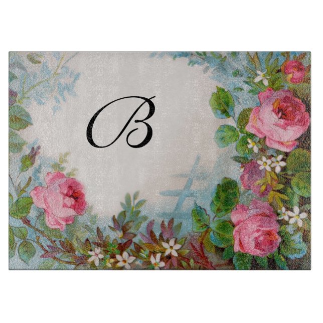 PLANCHE À DÉCOUPER MONOGRAME DE ROSES ET DE JASMINE (Devant)