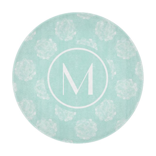 Planche À Découper Monogramme | Bonheur des Plantes | Pastel Succulen (Devant)