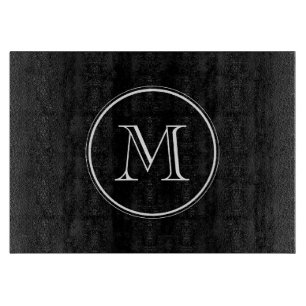 Planche À Découper Monogramme Couleur noir initial haut de gamme