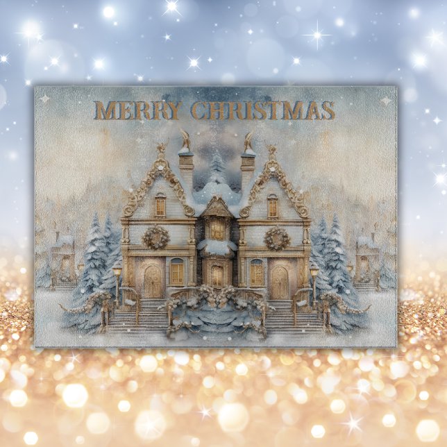 Planche À Découper Monogramme de Noël Joyeux hiver vintage | grand (Créateur téléchargé)