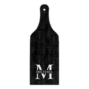 Planche À Découper Monogramme et nom personnalisés en noir