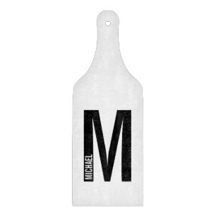 Planche À Découper Monogramme et nom personnalisés modernes