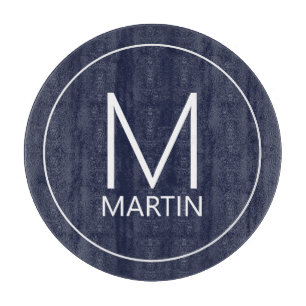 Planche À Découper Monogramme et nom personnalisés modernes