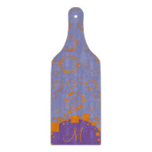 Monogramme initial Orange Purple Circle Carré Art