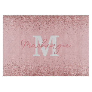 Planche À Découper Monogramme Parties scintillant rose