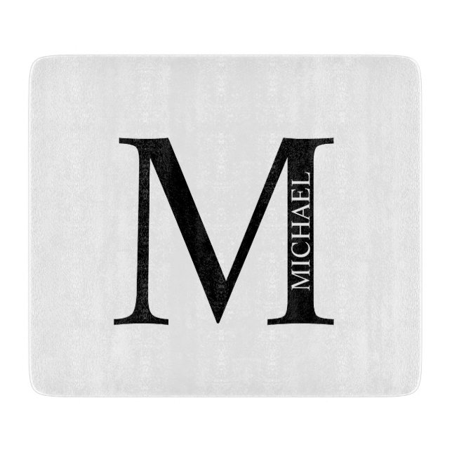 Planche À Découper Monogramme personnalisé et tableau de découpe de n (Devant)