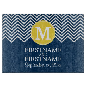 Planche À Découper Monogramme personnalisé Motif de la marine et de l