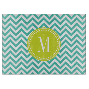 Planche À Découper Monogramme personnalisé par zigzag de Chevron de