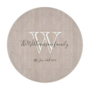 Planche À Découper Monogramme Rustique Initiale Et Nom Cool Chic