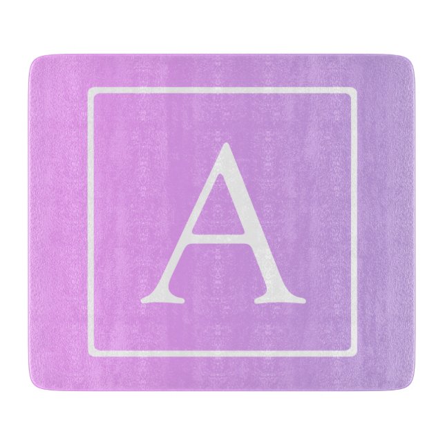 Planche À Découper Monogramme simple | Ombre subtil rose/violet (Devant)