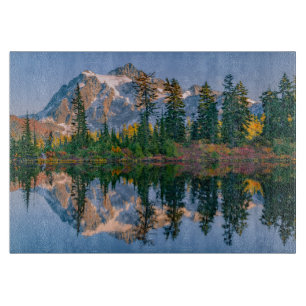 Planche À Découper Mont Shuksan reflété dans le lac Reflection