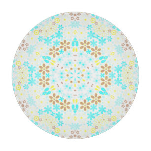 Planche À Découper Mosaïque Abstraite kaléidoscopique fleurs florales