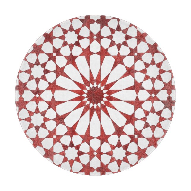 Planche À Découper Mosaïque andalouse rouge ALHAMBRA (Devant)