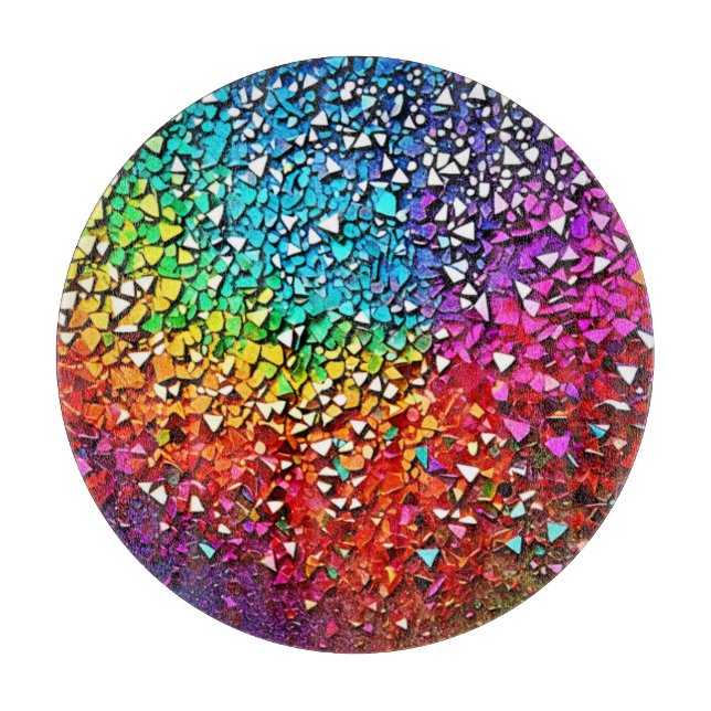 Planche À Découper Mosaïque arc-en-ciel (Devant)