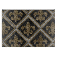 Mosaïque de fleur de lis motif noir et or