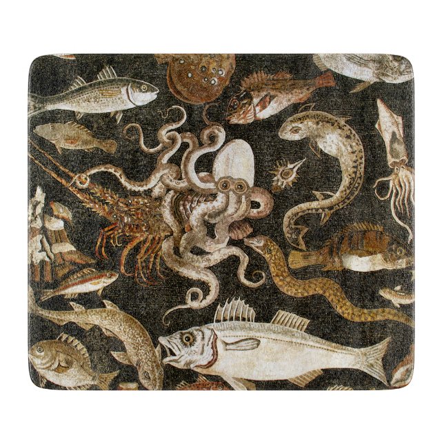 Planche À Découper Mosaïque romaine antique Pompéi Sea Life Mosaïque  (Devant)