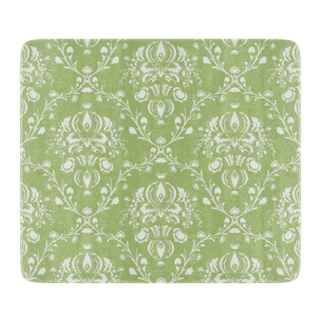 Planche À Découper Moss Green Damask (Devant)