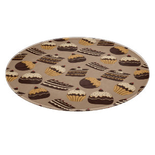 Planche À Découper Motif 3 de chocolat et de pâtisseries