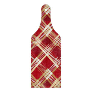 Planche À Découper Motif à plis blanc et rouge diagonale moderne