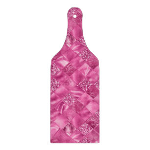 Planche À Découper Motif à tissage Carré rose chaud