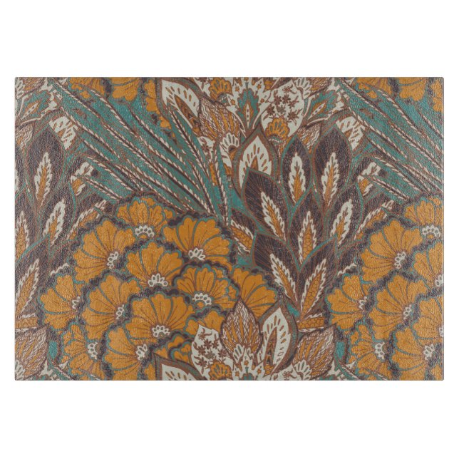 Planche À Découper Motif abstrait de plume de paon (Devant)