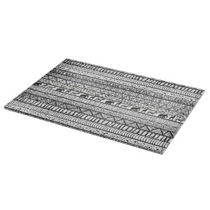 Planche À Découper Motif africain tribal noir blanc